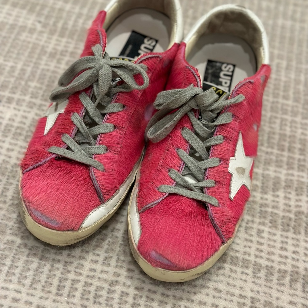 Golden goose sneakers with pink pony hair, lightly worn, size 38 - Picture 2 of 6